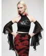 Punk Rave Black Gothic Chinese Style Dragon Pattern Jacquard Stitching Chiffon Sleeves