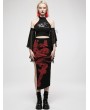 Punk Rave Black Gothic Chinese Style Dragon Pattern Jacquard Stitching Chiffon Sleeves