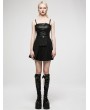 Punk Rave Black Gothic Punk Daily Wear PU Leather Bustier Top for Women