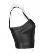 Punk Rave Black Gothic Punk Daily Wear PU Leather Bustier Top for Women