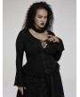 Punk Rave Black Romantic Gothic Sexy Lace Long Sleeve Plus Size Shirt for Women