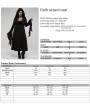 Punk Rave Black and Red Gothic Retro Wizard Long Hooded Plus Size Coat for Women