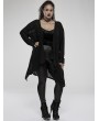 Punk Rave Black Gothic Daily Wear Asymmetrical Plus Size Trench Coat for Women