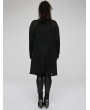 Punk Rave Black Gothic Daily Wear Asymmetrical Plus Size Trench Coat for Women
