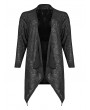 Punk Rave Black Gothic Daily Wear Asymmetrical Plus Size Trench Coat for Women