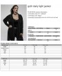 Punk Rave Black Gothic Daily Wear Asymmetrical Plus Size Trench Coat for Women