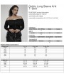 Punk Rave Black Gothic Off-the-Shoulder Long Sleeve Knit Plus Size T-Shirt for Women