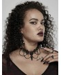 Punk Rave Black Gothic Vintage Bird Skull Lace Chain Choker