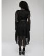 Punk Rave Black Gothic Punk Belt Long Sleeve High-Low Lace Plus Size Dress