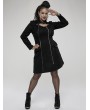 Punk Rave Black Gothic Punk Military Style Long Sleeve Short Plus Size Dress