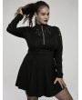 Punk Rave Black Gothic Punk High Neck Long Sleeve Daily Wear Plus Size Dress