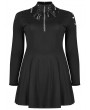 Punk Rave Black Gothic Punk High Neck Long Sleeve Daily Wear Plus Size Dress