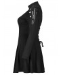 Punk Rave Black Gothic Punk High Neck Long Sleeve Daily Wear Plus Size Dress