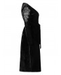 Punk Rave Black Gothic Sexy V-Neck Velvet Slit Long Sleeve Plus Size Dress