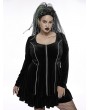 Punk Rave Black Gothic Punk Long Sleeve Velvet Short Plus Size Dress