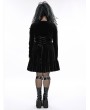 Punk Rave Black Gothic Punk Long Sleeve Velvet Short Plus Size Dress