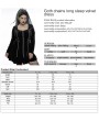 Punk Rave Black Gothic Punk Long Sleeve Velvet Short Plus Size Dress