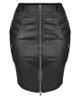 Punk Rave Black Gothic Punk Sexy PU Leather Bodycon Plus Size Skirt