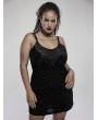 Punk Rave Black Retro Gothic Velvet Short Plus Size Dress