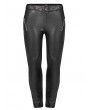 Punk Rave Black Gothic Punk PU Leather Long Plus Size Trousers for Women