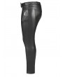 Punk Rave Black Gothic Punk PU Leather Long Plus Size Trousers for Women