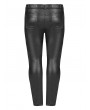 Punk Rave Black Gothic Punk PU Leather Long Plus Size Trousers for Women