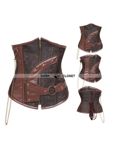 Brown Steampunk Underbust Corset