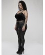 Punk Rave Black and Red Gothic Punk Plus Size Leggings for Women