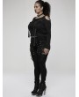 Punk Rave Black Gothic Punk Ripped Long Plus Size Trousers for Women
