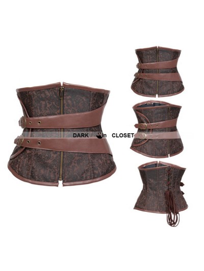 Brown Steampunk Waspie Corset 