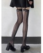 Black Gothic Sexy Lace Fishnet Garter Thigh High Socks