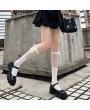 Black/White Gothic Sweet Semi-transparent Ribbon Bow Knee Socks