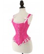 Barbie Pink Jacquard Retro Victorian Corset with Straps