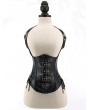 Black/Gold/Silver Sexy Halter Leather Vintage Gothic Underbust Steampunk Corset