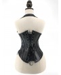 Black/Gold/Silver Sexy Halter Leather Vintage Gothic Underbust Steampunk Corset