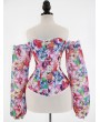 Fashion Floral Sexy Off-the-Shoulder Long Sleeve Overbust Victorian Corset