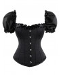 Black Short Puff Sleeves Overbust Gothic Corset