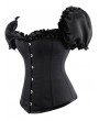 Black Short Puff Sleeves Overbust Gothic Corset