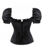 Black Short Puff Sleeves Overbust Gothic Corset