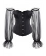 Black Sexy Off-the-Shoulder Long Sleeve Overbust Gothic Corset