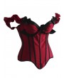 Black/Red Sexy Off-the-Shoulder Push Up Waist Training Gothic Corset