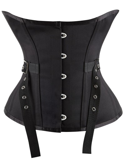 Black Retro Fashion Buckle Belt Underbust Gothic Corset