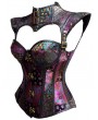 Blue/Black/Pink/Purple Vintage Knight Style Overbust Steampunk Corset