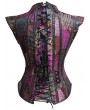 Blue/Black/Pink/Purple Vintage Knight Style Overbust Steampunk Corset