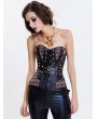 Black Gothic Rivet Leather Overbust Steampunk Corset