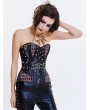 Black Gothic Rivet Leather Overbust Steampunk Corset