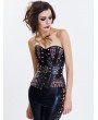 Black Gothic Rivet Leather Overbust Steampunk Corset