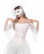 White Lace Trumpet Sleeve Off-the-Shoulder Victorian Corset