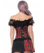 Black and Red Plaid Fashion Gothic Underbust Corset