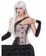 Black and Pink Leather Pattern One Shoulder Overbust Steampunk Corset